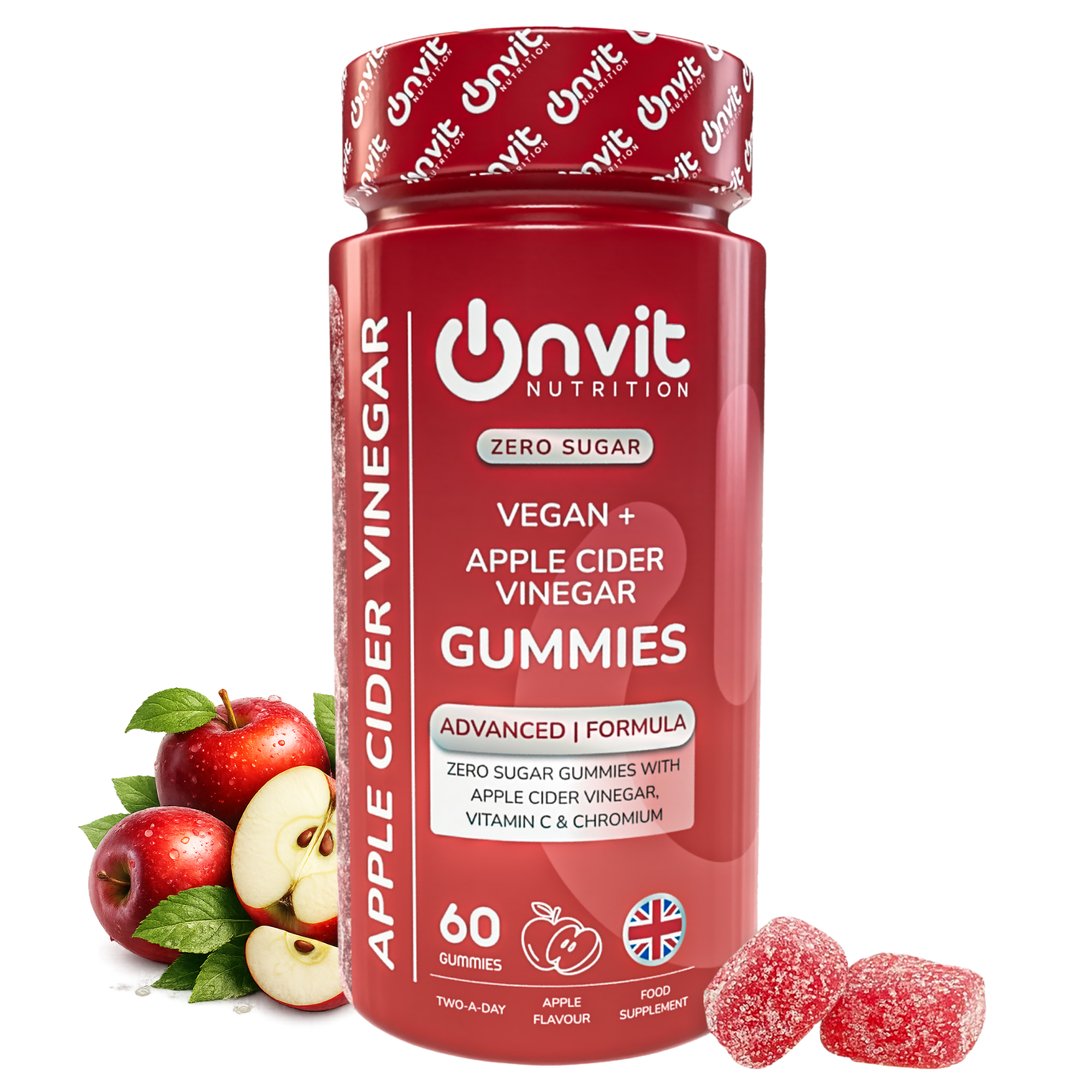 Onvit Apple Cider Vinegar bottle transparent PNG for homepage hero