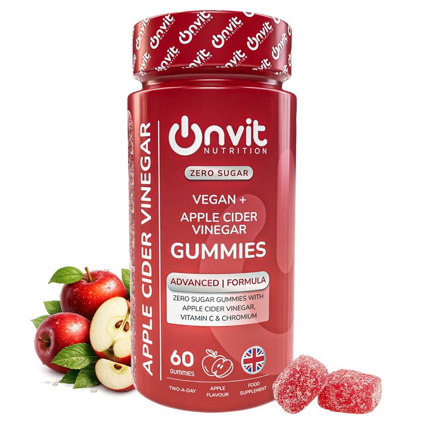 Onvit Nutrition Apple Cider Vinegar Vegan+ Gummies bottle on a clean background