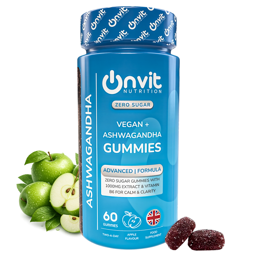 Onvit Nutrition Ashwagandha Vegan+ Gummies bottle on a clean background
