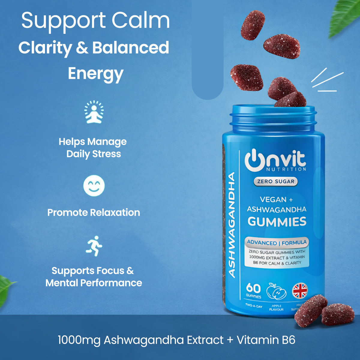 Ashwagandha zero sugar vegan gummies by Onvit Nutrition UK — product photo 4