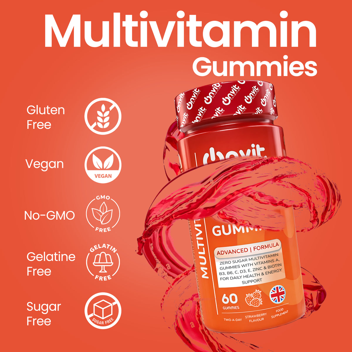 Multivitamin zero sugar vegan gummies by Onvit Nutrition UK — product photo 5