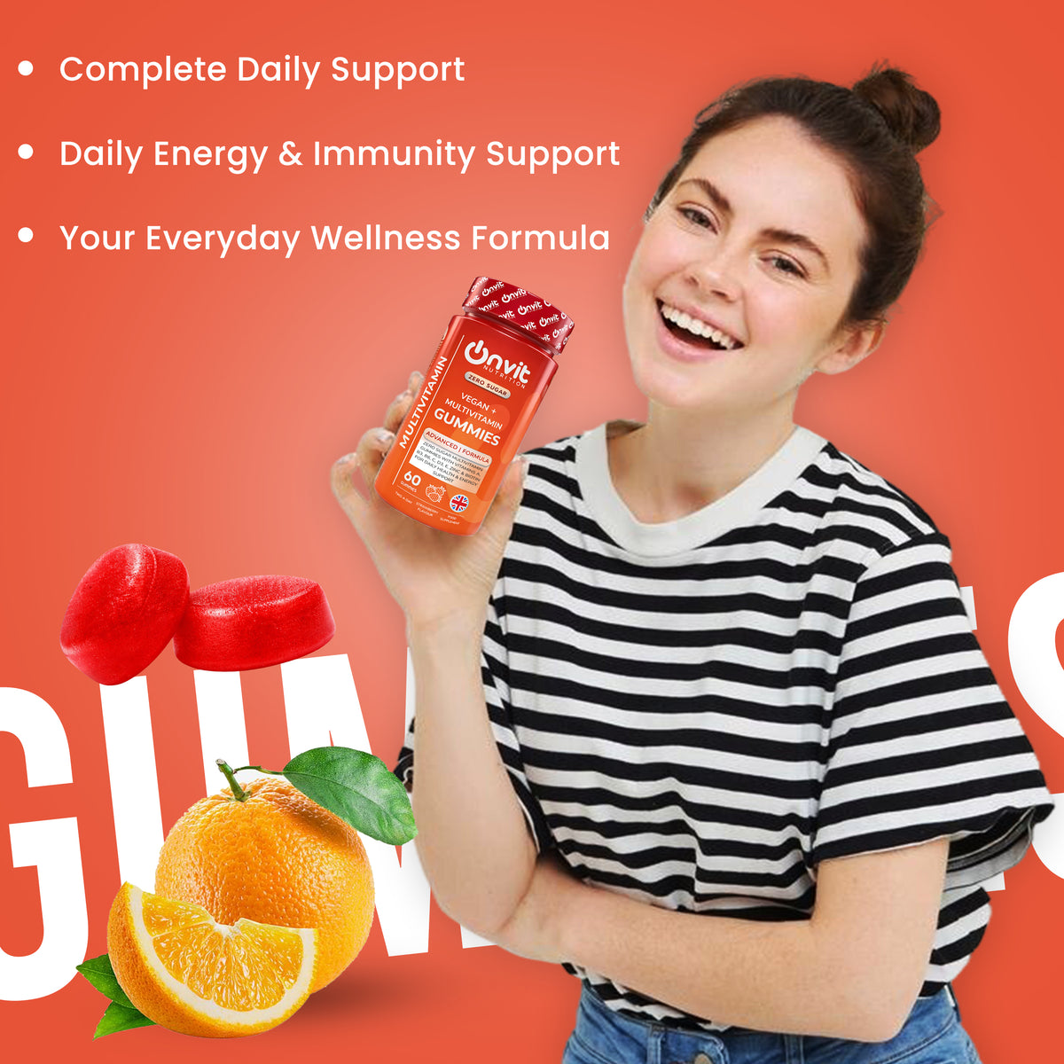 Multivitamin zero sugar vegan gummies by Onvit Nutrition UK — product photo 8