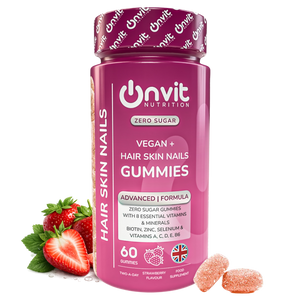 Onvit Nutrition Hair, Skin & Nails Gummies – Zero Sugar Vegan+ – 60 Gummies